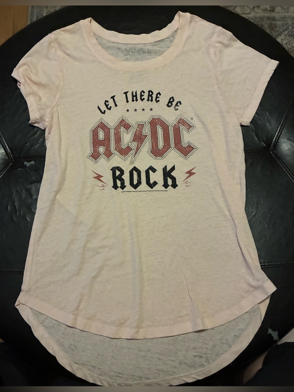 AC/DC Pink and Black 'Let There Be Rock' Band Tee